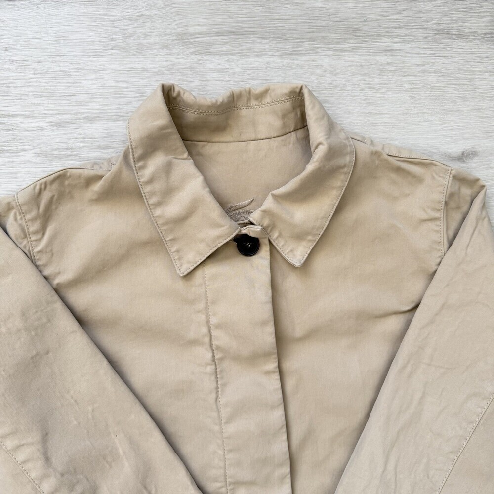 Lacoste Chore Jacket VINTAGE Women's (FR 40) 8 US RARE TONAL LOGO Coat Beige EUC - Picture 4 of 16